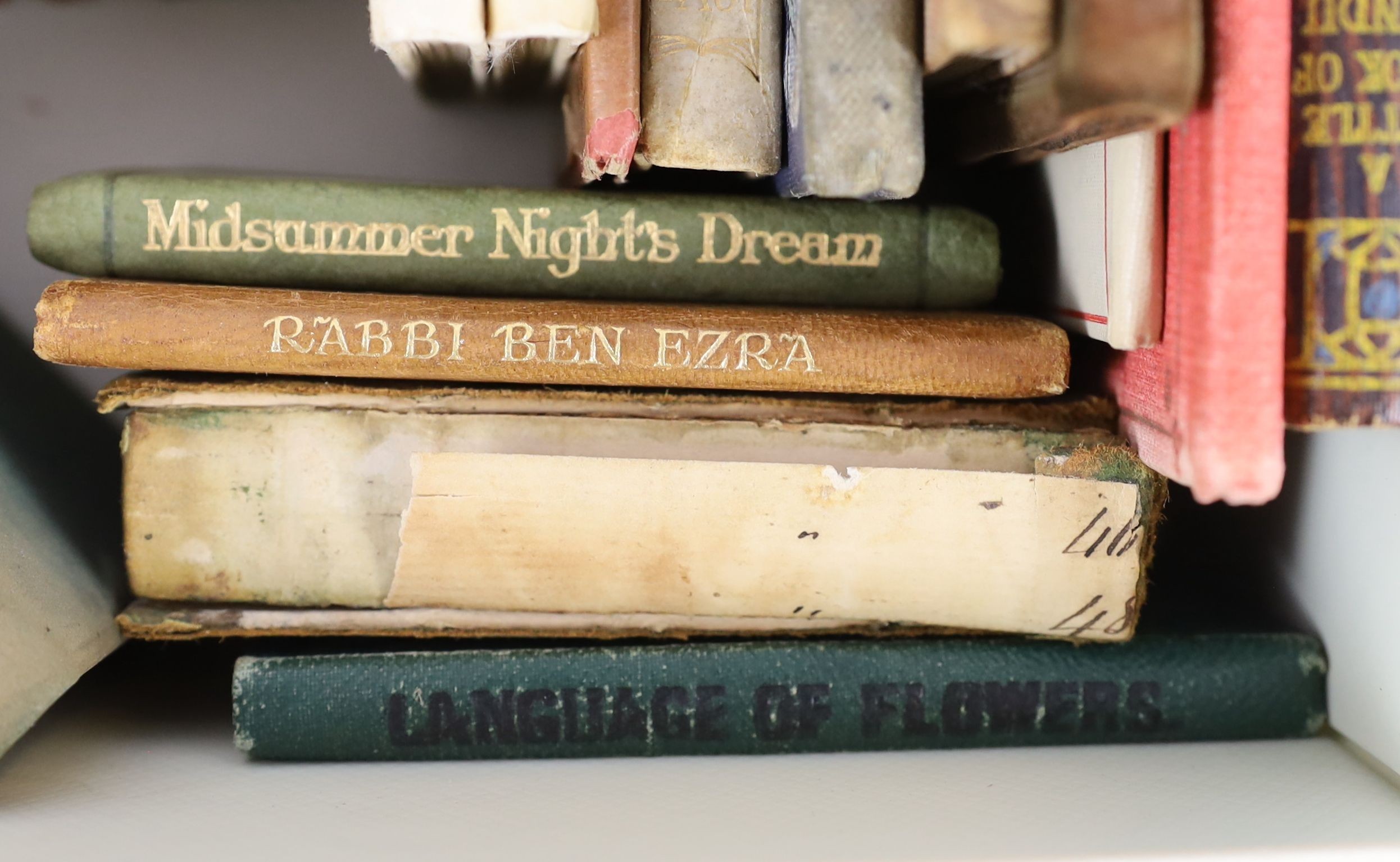 Various - Routledge’s miniature reference library 8 vols - George Routledge, London., Fitzgerald, Edward - The Rubaiyat Calendar - Ernst Nister, London, 1912., Herrick, Robert - Love Poems of Herrick - John Lane, London,